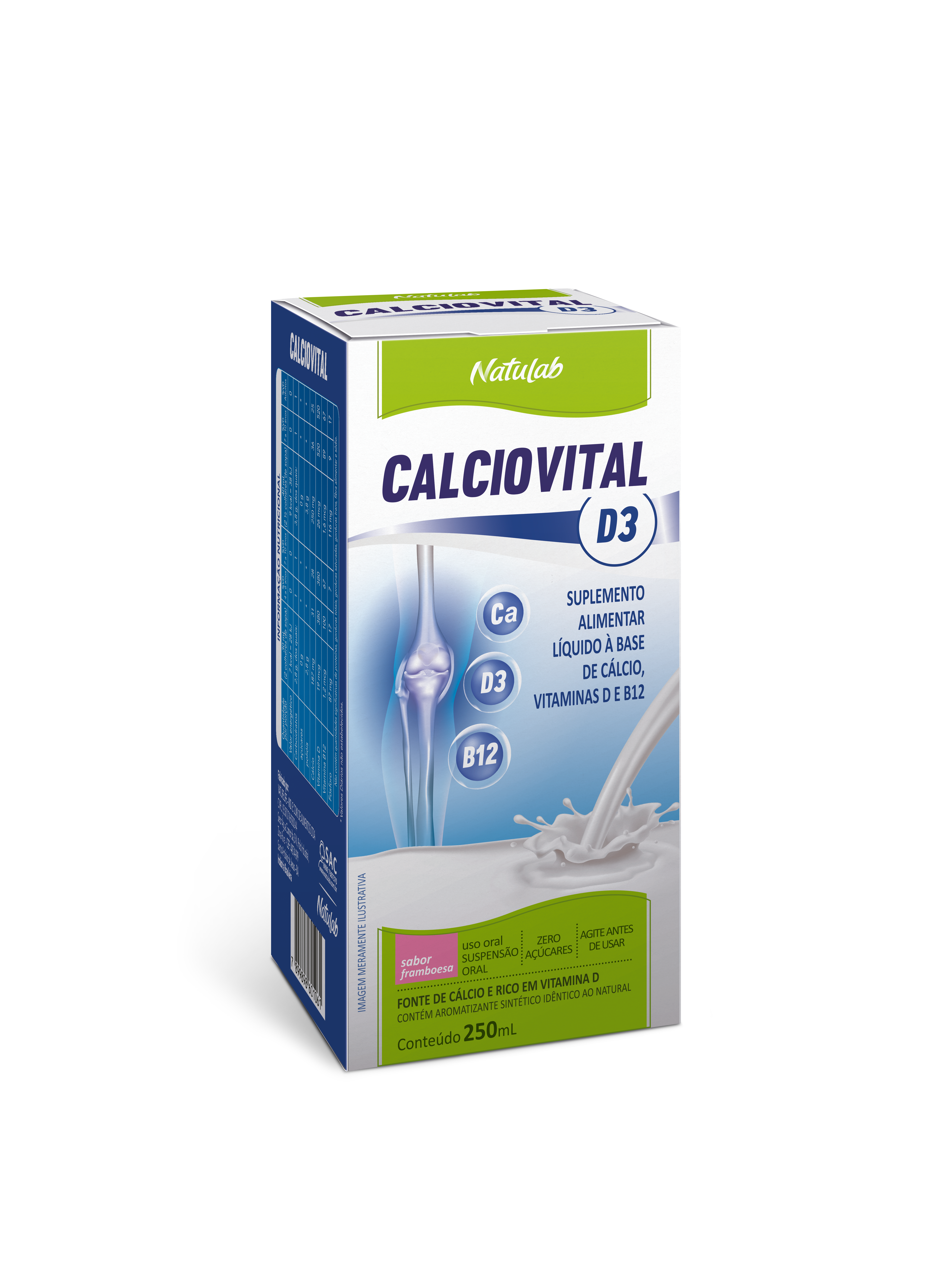 CALCIOVITAL D3 250ML 0% ACUCAR AZUL