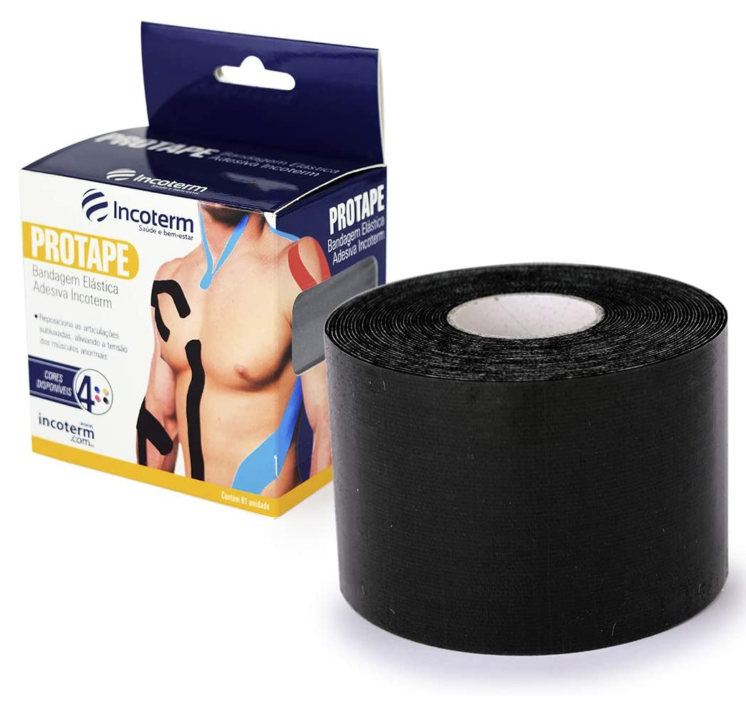 BANDAGEM ELASTICA ADESIVA PRETO 5MX5CM