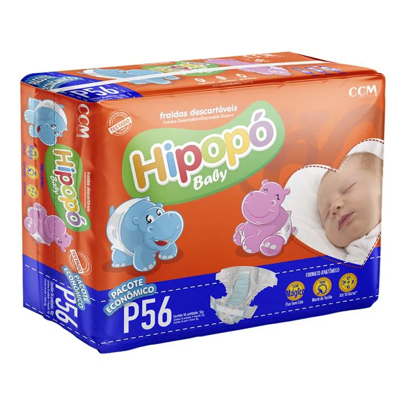 FRALDA HIPOPO  BABY ”P” C/56 UN.