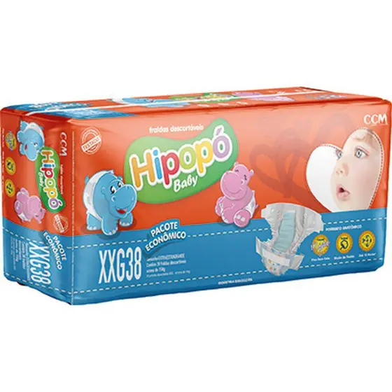 FRALDA HIPOPO  BABY ”XXG” C/38 UN.