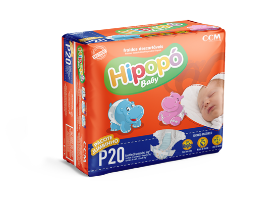 FRALDA HIPOPO BABY JUMBINHO ”P” C/20 UN.