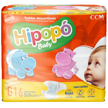FRALDA HIPOPO BABY JUMBINHO ”G” C/16 UN.