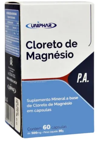 CLORETO DE MAGNESIO P.A 500MG C/60 CAPS.