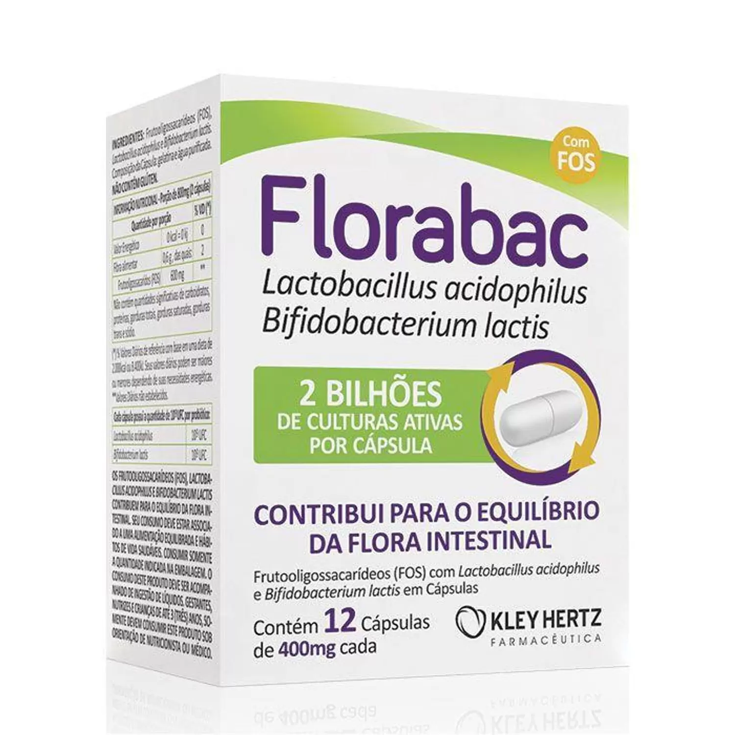FLORABAC 400MG C/12 CAPS