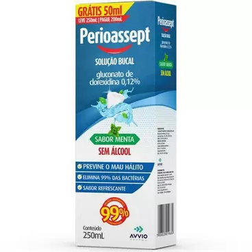 PERIOASSEPT SOL. BUC. S/ALC. MENTA 250ML