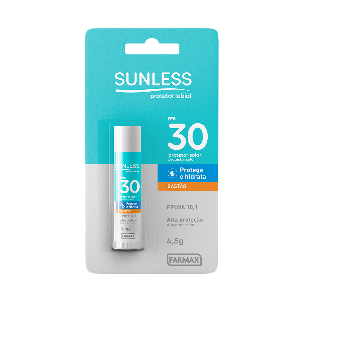 PROTETOR LABIAL SUNL. FPS30 BASTAO 4,5G