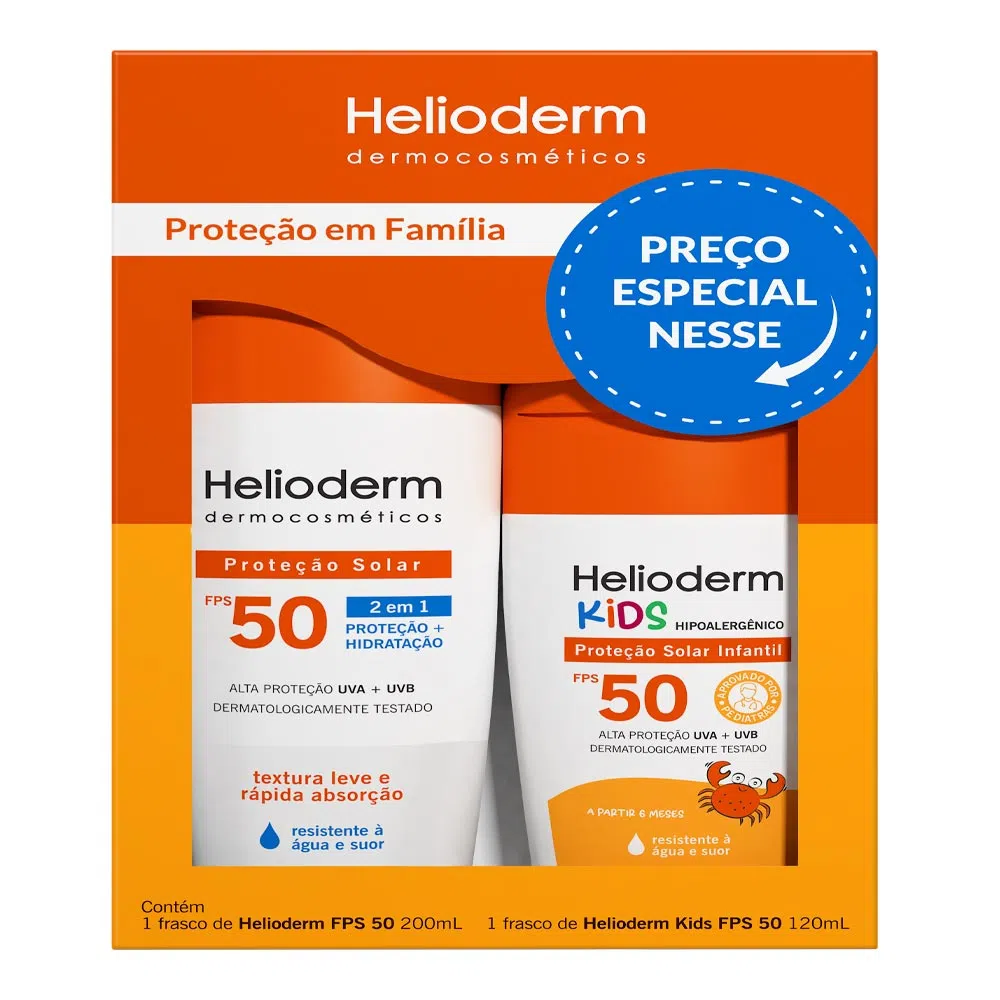 KIT PROT FAM HELIOD FP50 200ML+KIDS120ML