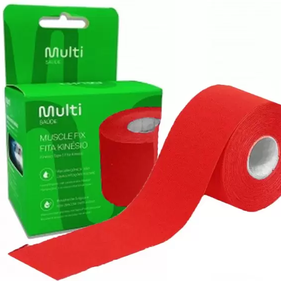 FITA ADESIVA KINESIO 5CMX5M VERMELHA