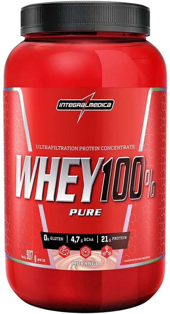 100% PURE WHEY 900G POTE MORANGO