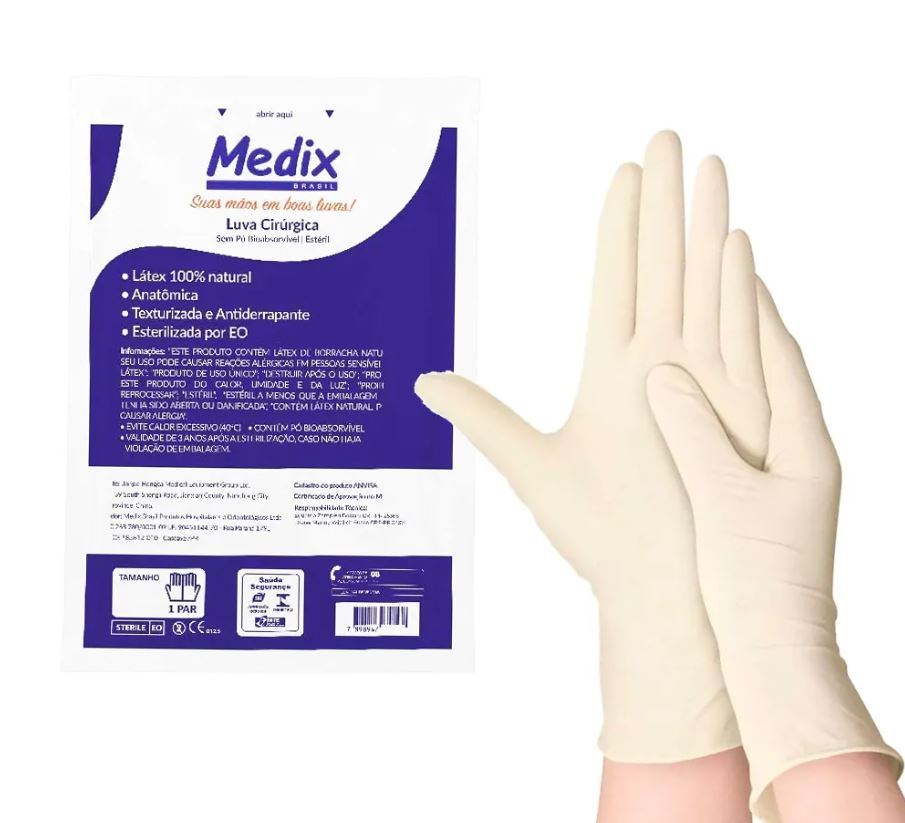 LUVA CIRURG. ESTERIL LATEX C/PO 7.0 PAR