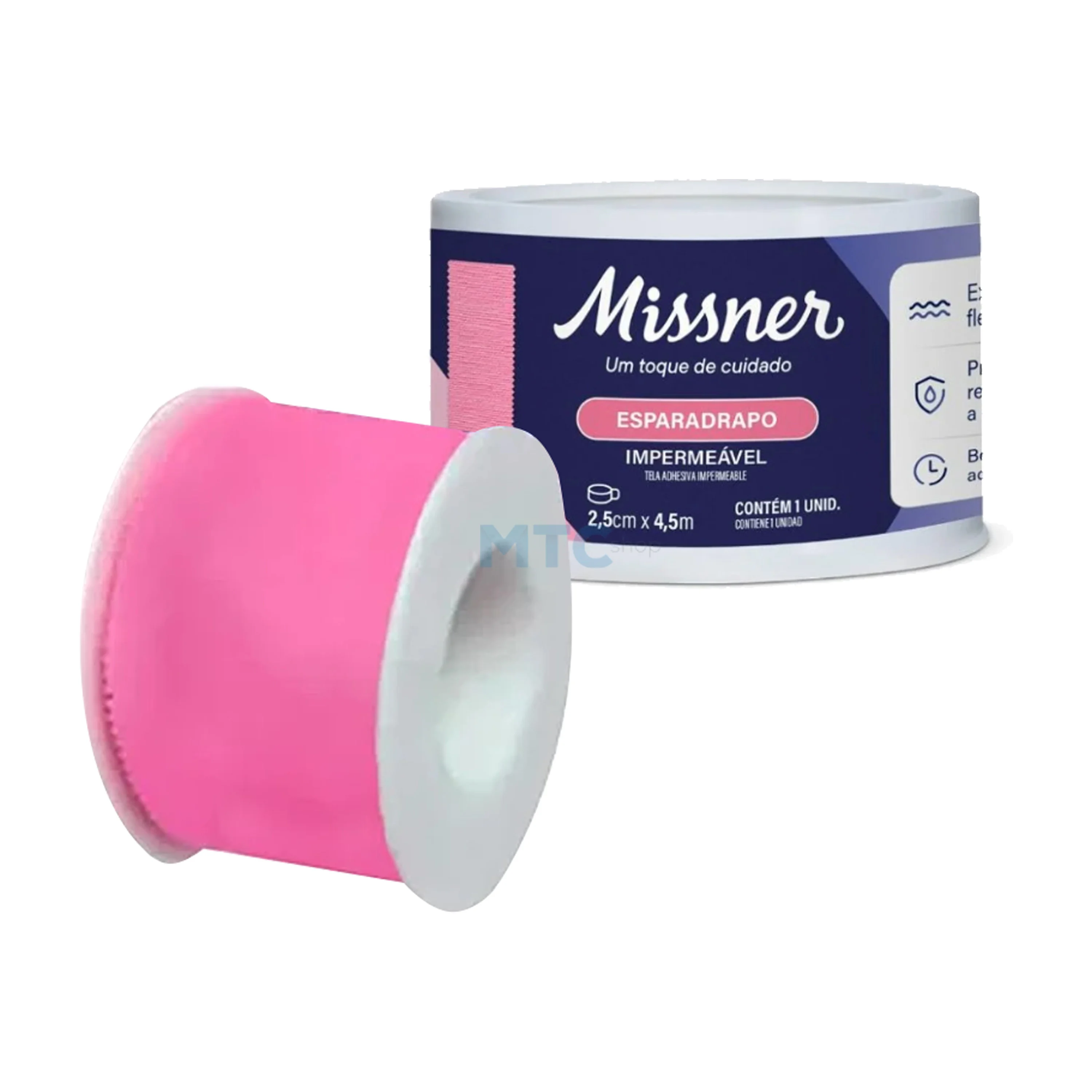 ESPARADRAPO IMPERMEÁVEL ROSA  2,5 CM X 4