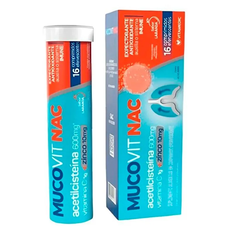 MUCOVIT NAC 1G+600MG+10MG C/16 CPR EFERV
