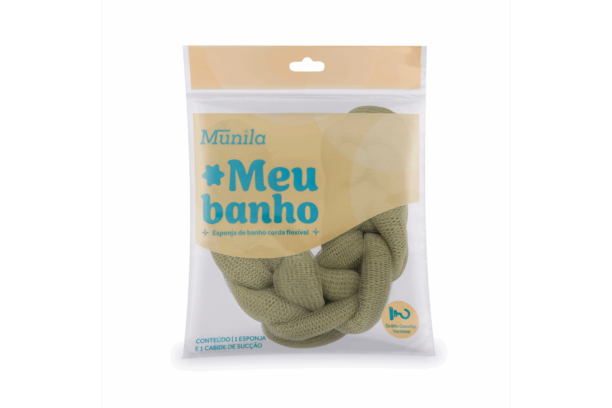 ESPONJA DE BANHO MUNILA TRANÇADO VERDE