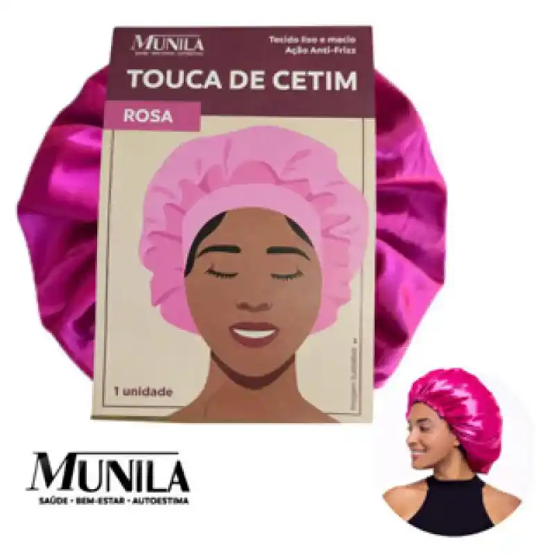 TOUCA DE CETIM ANTI FRIZZ ROSA