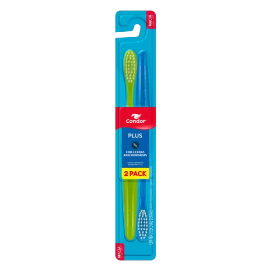 ESCOVA DENTAL PLUS PACK C/02 UND SORTIDA