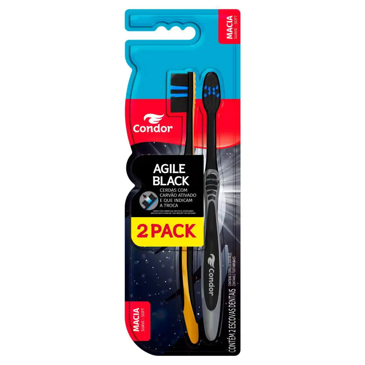 KIT ESCOVA DENTAL AGILE BLACK C/02UN